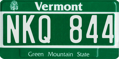 VT license plate NKQ844