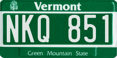 VT license plate NKQ851