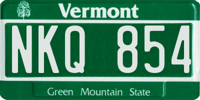 VT license plate NKQ854
