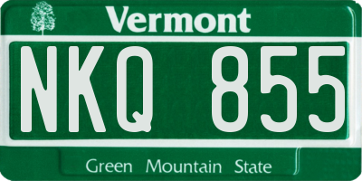 VT license plate NKQ855