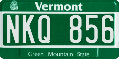 VT license plate NKQ856