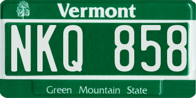 VT license plate NKQ858