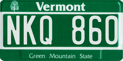 VT license plate NKQ860
