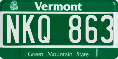 VT license plate NKQ863