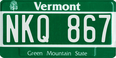 VT license plate NKQ867
