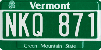 VT license plate NKQ871