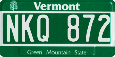 VT license plate NKQ872