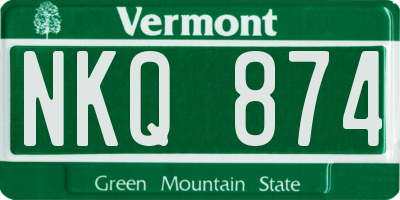 VT license plate NKQ874