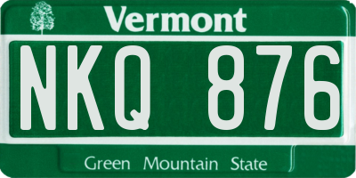 VT license plate NKQ876