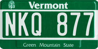 VT license plate NKQ877