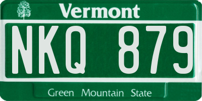 VT license plate NKQ879