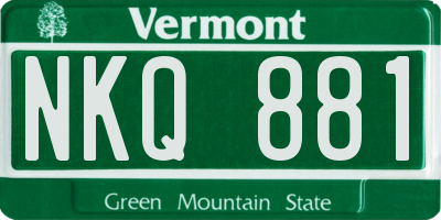 VT license plate NKQ881