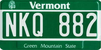 VT license plate NKQ882