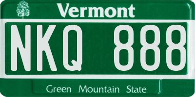 VT license plate NKQ888