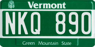 VT license plate NKQ890