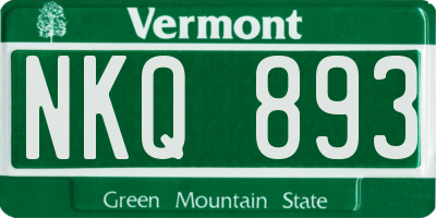VT license plate NKQ893