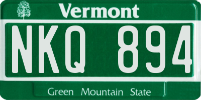 VT license plate NKQ894