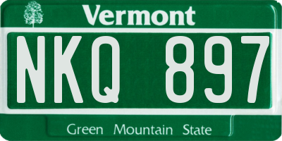 VT license plate NKQ897