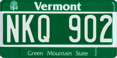 VT license plate NKQ902