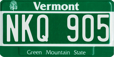 VT license plate NKQ905