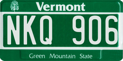 VT license plate NKQ906
