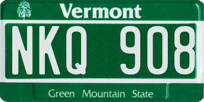 VT license plate NKQ908