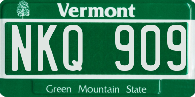 VT license plate NKQ909
