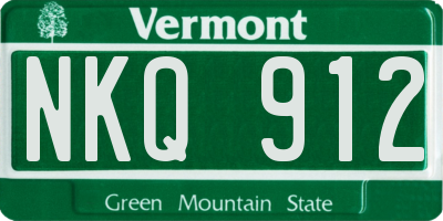 VT license plate NKQ912