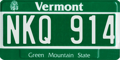 VT license plate NKQ914
