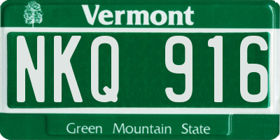VT license plate NKQ916