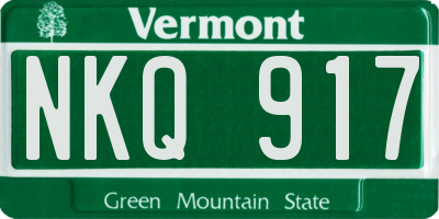 VT license plate NKQ917