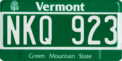 VT license plate NKQ923