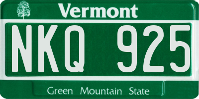 VT license plate NKQ925