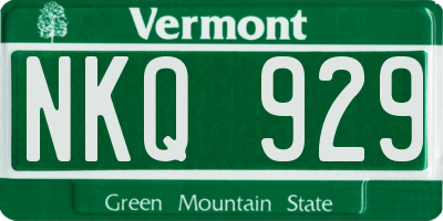 VT license plate NKQ929