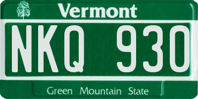 VT license plate NKQ930