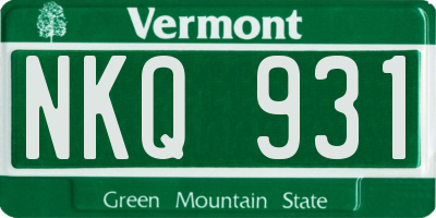 VT license plate NKQ931