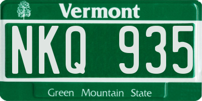 VT license plate NKQ935