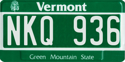 VT license plate NKQ936