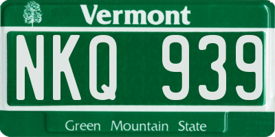 VT license plate NKQ939