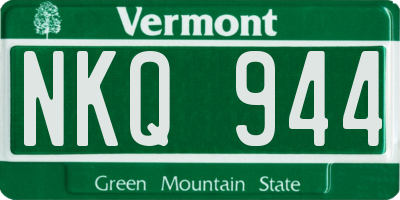 VT license plate NKQ944