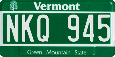 VT license plate NKQ945