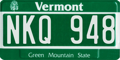 VT license plate NKQ948