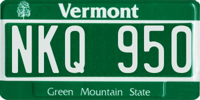 VT license plate NKQ950