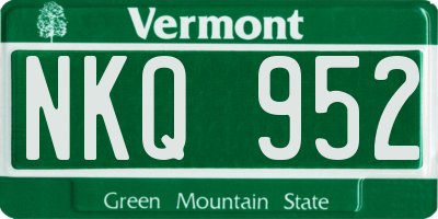 VT license plate NKQ952