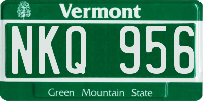 VT license plate NKQ956