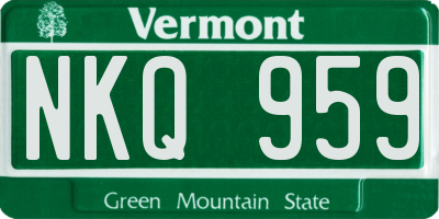 VT license plate NKQ959