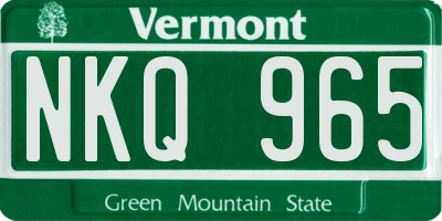 VT license plate NKQ965