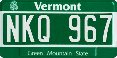 VT license plate NKQ967