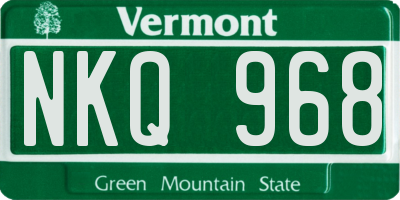 VT license plate NKQ968
