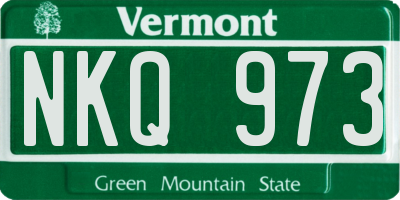 VT license plate NKQ973